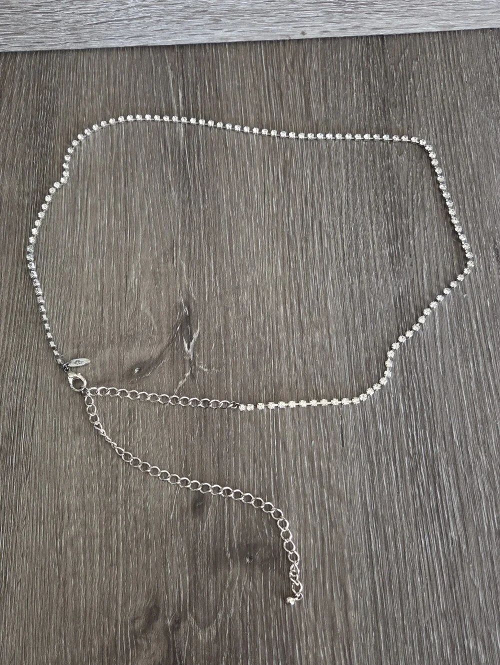 Women Ultra Skinny Rhinestones Hip High Waisted Belt Silver Metal Chains